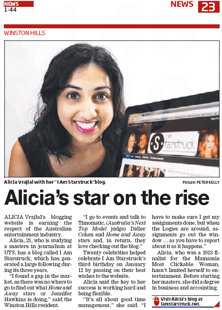 Alicia Vrajlal Hills Shire Times 