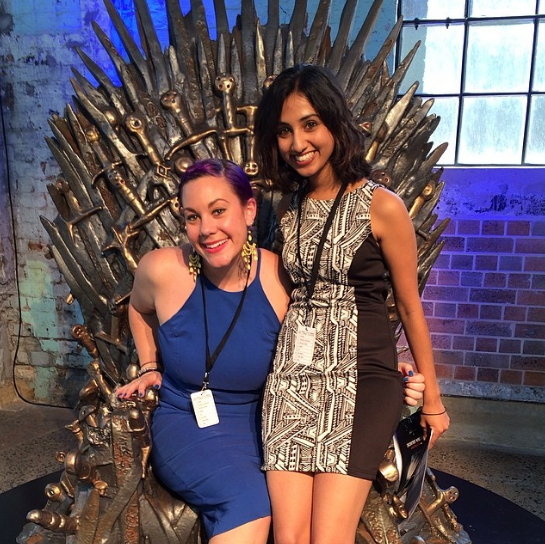 Daily Mail Australia reporter Maria Lewis and ASTRAs social media entertainment reporter Alicia "Leeshie" V 