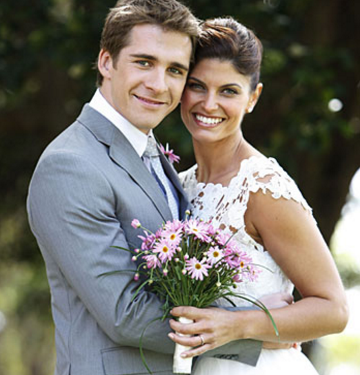 Zoe's character Melissa Bannon tied the knot with Ben Rafter played by Hugh Sheridan Image Source: Channel Seven 