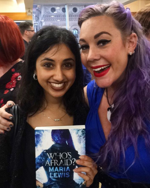 Our editor Alicia ""=Leshie" V with Maria Lewis at the Who's Afraid book launch in Sydney on Thursday