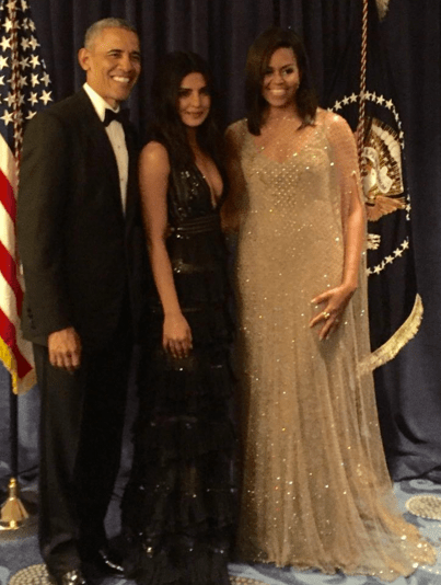 Priyanka Chopra with US President Barack Obama and First Lady Michelle Obama Image Source: Priyanka Chopra Instagram 